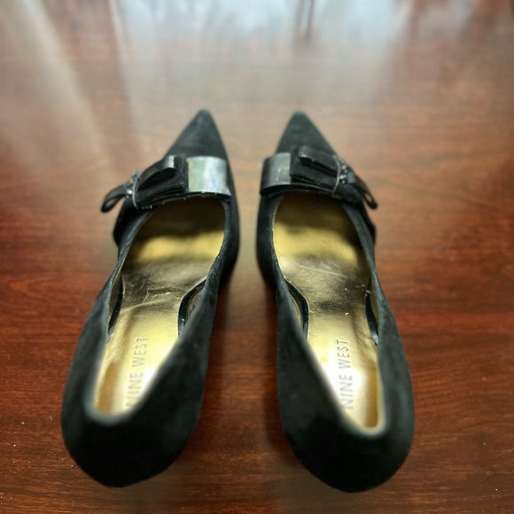 Nine West Francess Black Leather Heels, Sz 6.5 - Picture 8 of 11